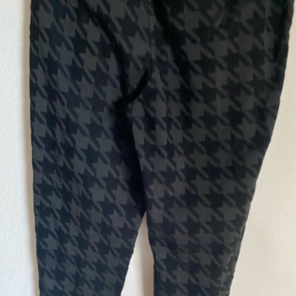 Ann Taylor Houndstooth Textured Black High Waist Ankle Workwear Office Pants 8P - Picture 9 of 12